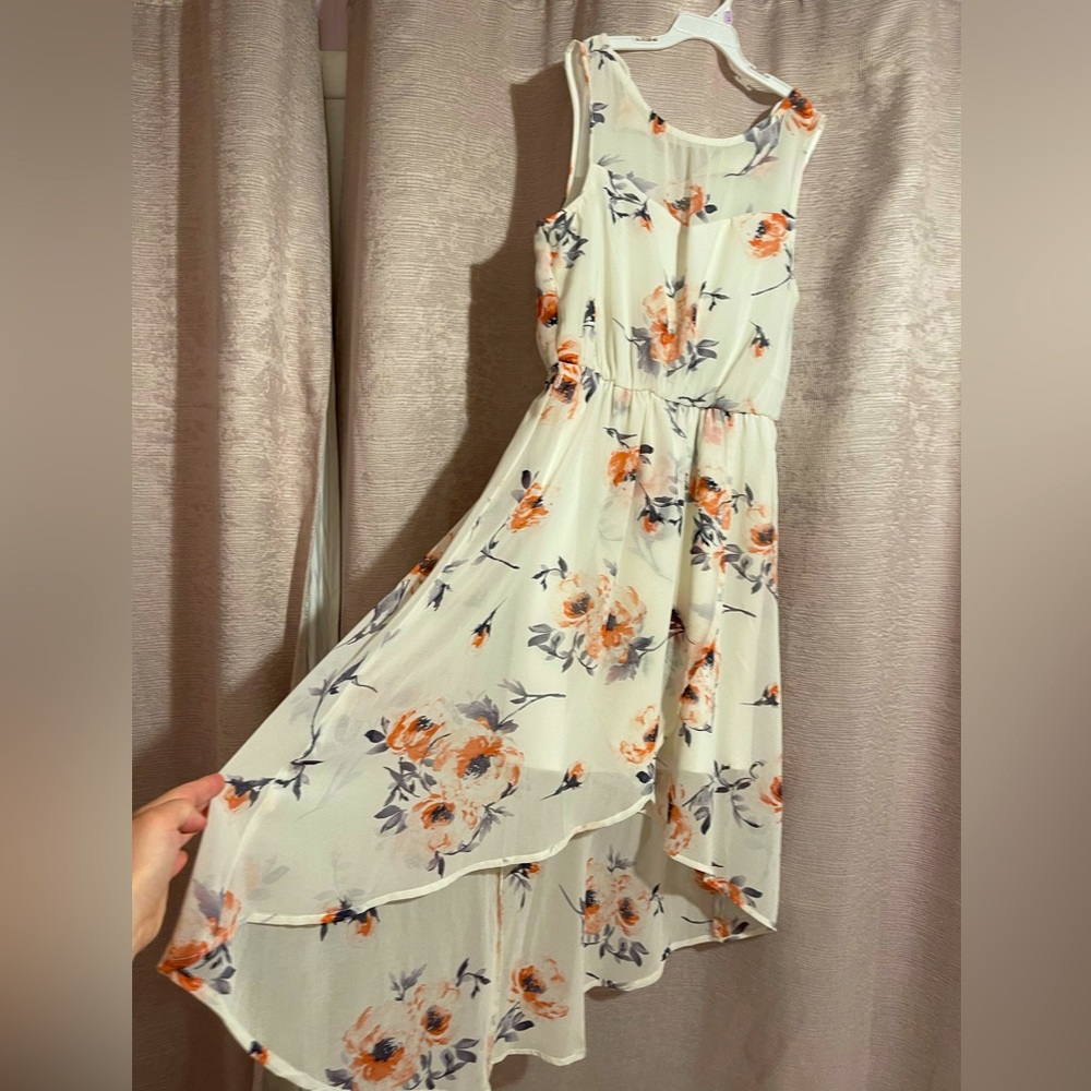 Lily rose high lo dress M white floral